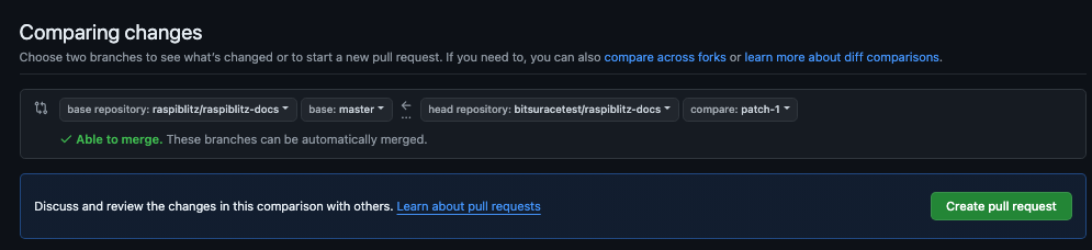 create pull request